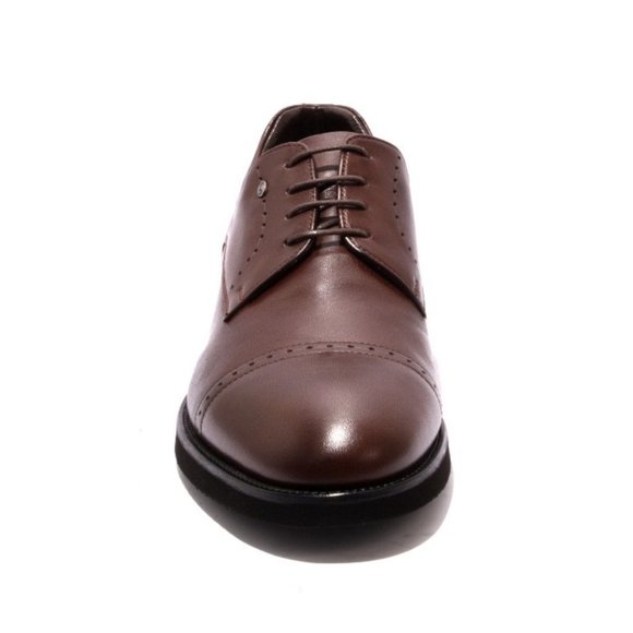ROBERTO SERPENTINI 22404 Brown Leather Lace-Up Shearling Shoes main image 8